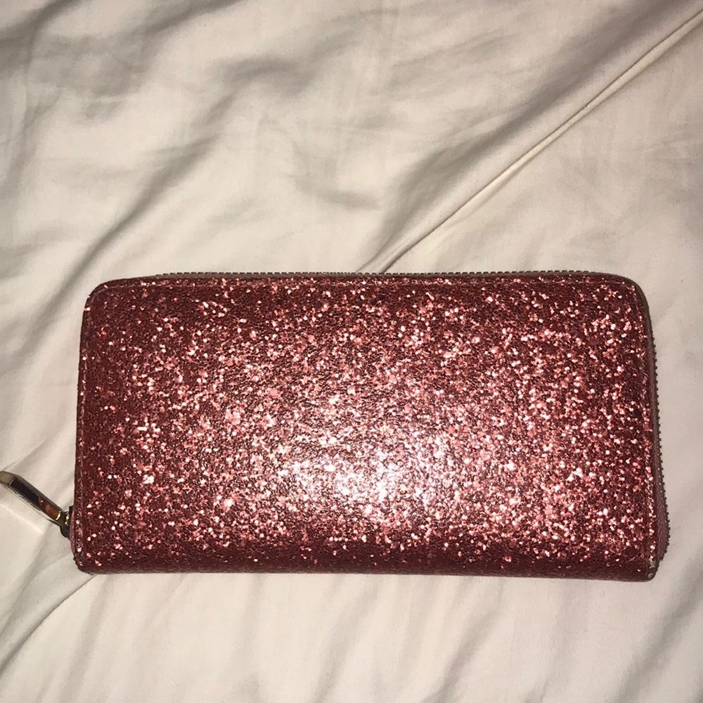 boutique rose gold glitter wallet